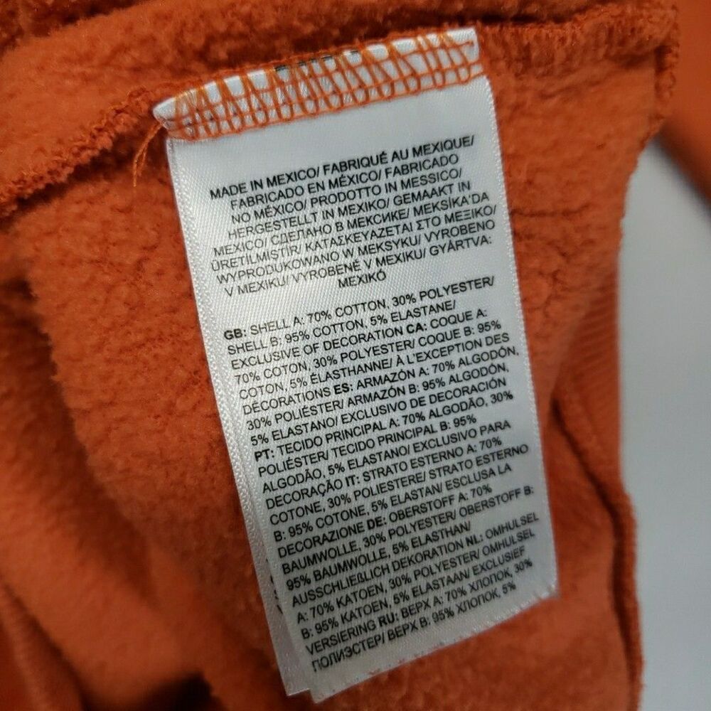 The North Face Men's Large Orange Pullover Hoodie White Big Logo Graphic - Picture 9 of 9